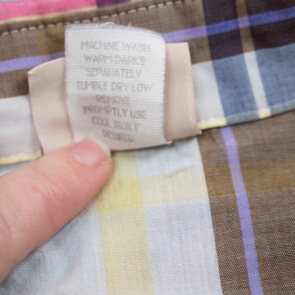 Saddlebrook Western Wear Men's XL shirt, plaid pink brown, pearl snaps Vintage - Picture 7 of 8